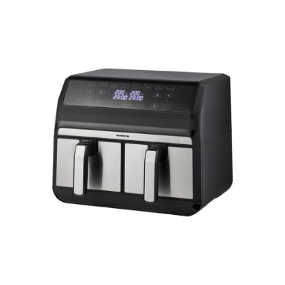 Bild von Heißluftfritteuse doppelt 2x4 L Edelstahl, schwarz