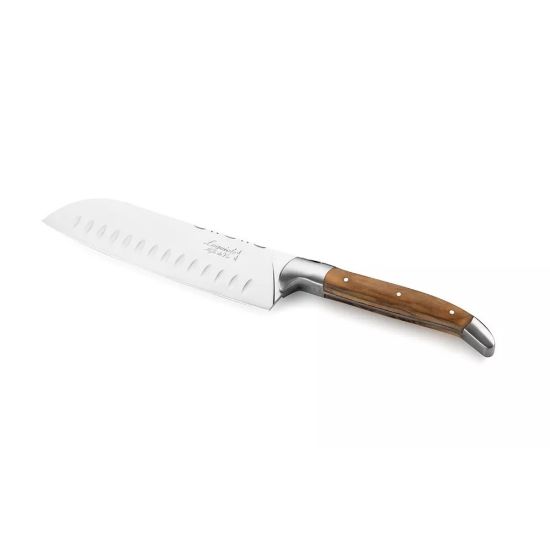 Bild von Santokumesser Olivenholz mit Holzschneidebrett "Style de Vie Luxury Line"
