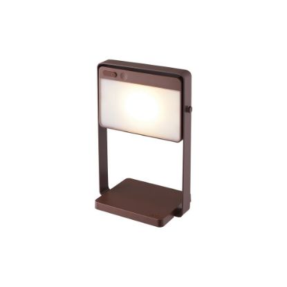 Bild von Solar Batterie Tischlampe "Saulio", hellbraun