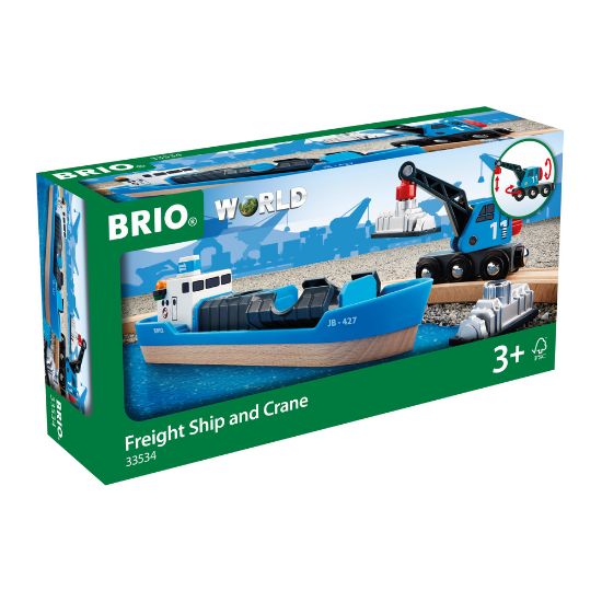 Bild von Spielset "Brio World" Containerschiff mit Kranwagen
