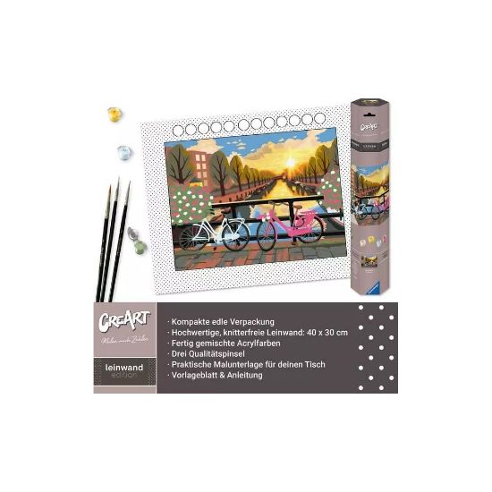 Bild von Malset "CreArt Canvas" Amsterdam zum Sonnenuntergang