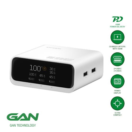 Bild von Desk-Charger "Screen", GaN, 100W, weiß